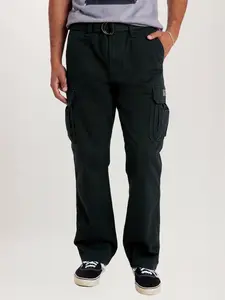 Survivor Cargo Pants for Men Relaxed Pants – Cotton Twill Vintage Wash Utility Workwear Trousers with Belt, Multi-Pocket Everyday Streetwear Pants