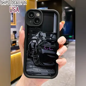 Phone case for iPhone 16 Pro Max 15 Plus 14 13 12 11 XR XS Cool Sports Car Pattern Full Body Protection Shockproof Soft Silicone Cellphone Cover Gift For Girls and Women