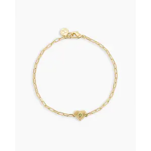 gorjana – Heart Birthstone Bracelet – 18K Gold-Plated Brass – Timeless & Customizable Jewelry – Elegant Foundation for Layered Looks