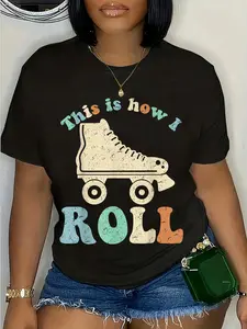 100% Cotton Unisex 70's This Is How I Roll Vintage Retro Roller Skates Shirt T-Shirt