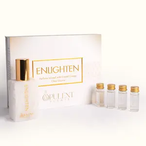 ENLIGHTEN with Clear Quartz Crystal Energy Unisex Perfume - Crown Chakra Healing with Natural Stone & Ayurvedic Aromatherapy
