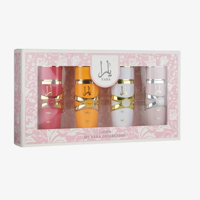 Lattafa My Yara Collection 25ml 4pcs Gift Set Floral Eau De Parfum For Women Enchanting Oriental Vanilla Fragrance Long Lasting Alluring Wear Vegan Friendly