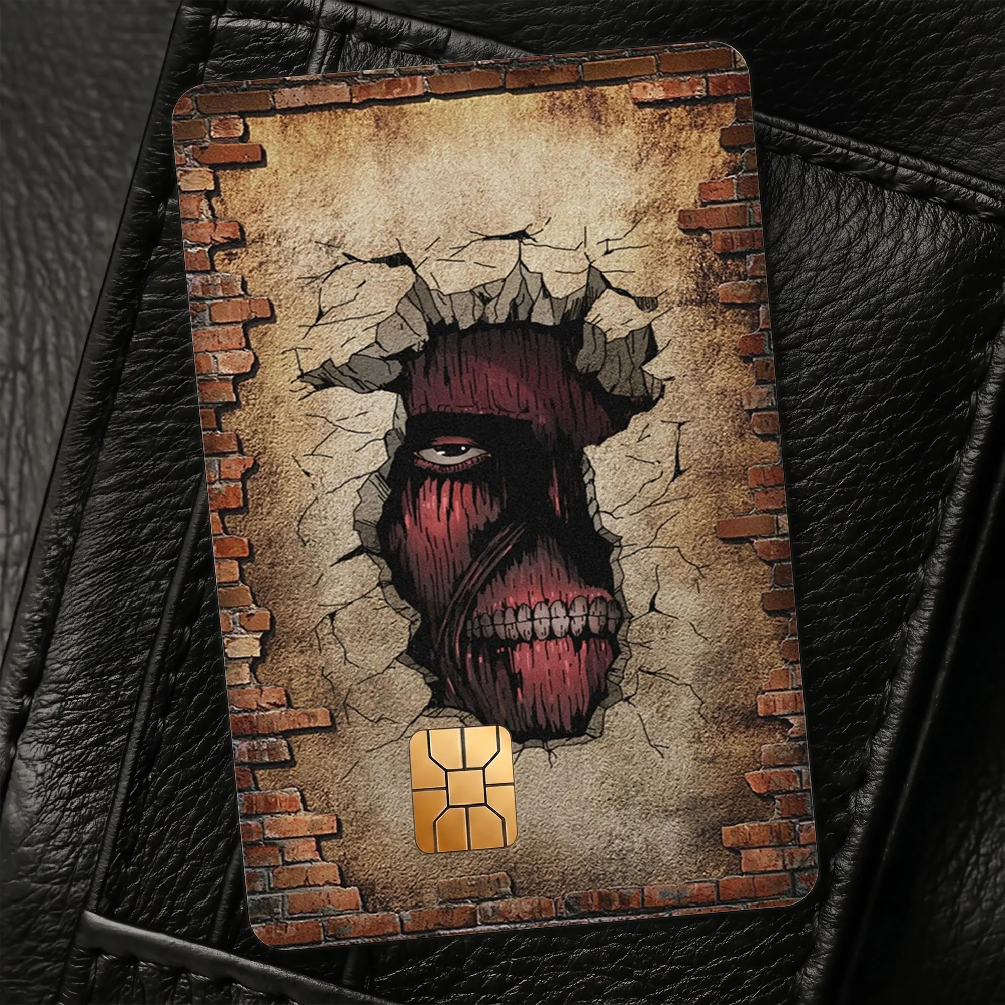 Anime Wallet Card Skin, Attack on Titan Inspired Manga Cover, Eren Levi Survey Corps Vinyl Sticker, Dark Anime Accessory Gift for Collectors