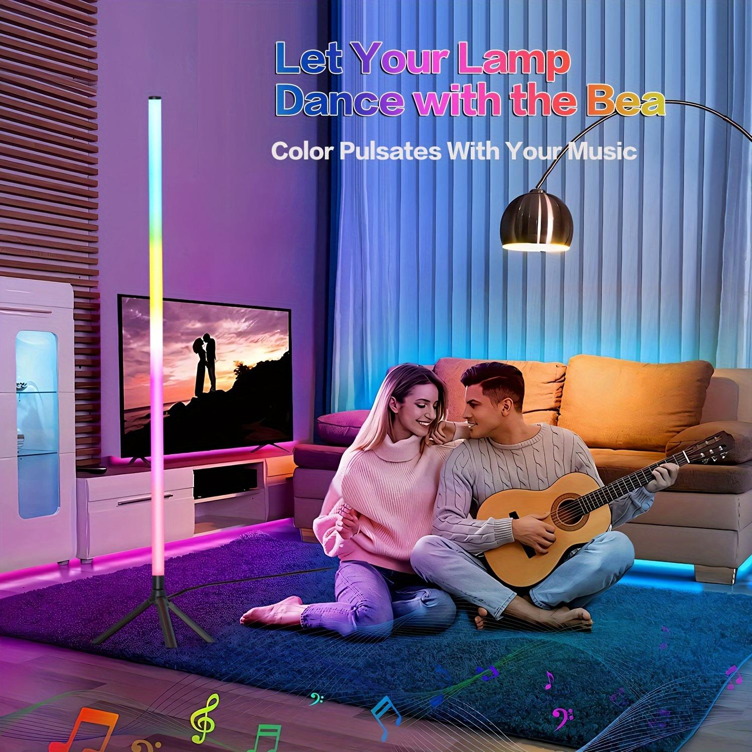 RGB Corner Floor Lamp with App & Remote Control 16 Million Colors Music Sync Timer Dimmable LED Mood Light for Bedroom Gaming Room Living Room Home Office Party Decor