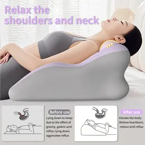 1 pc Ergonomic Multifunctional Pillow for Sleep Reading Office Travel Neck Back Support Detachable Cover Contoured Design Soft Texture