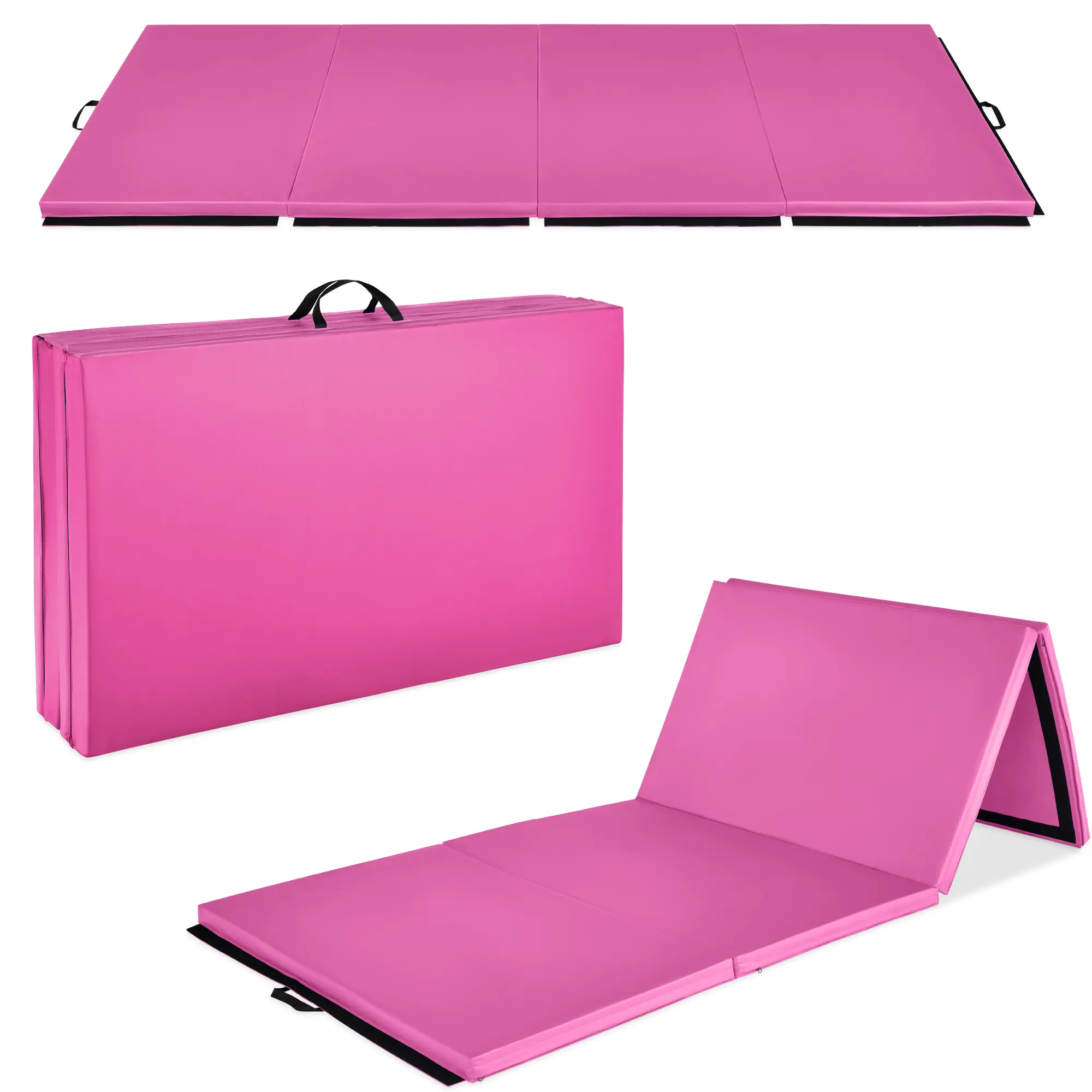 Best Choice Products 10ftx4ftx2in Extra Thick  Gymnastics Gym Folding Exercise Aerobics Mats with Balance Beam Option