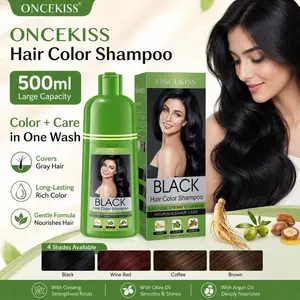 Hair Dye Gel Bottle, Gentle Formula Hair Dye Shampoo, 15-Minute Quick Coverage, Natural Ingredients, 500ML, Family Use, Salon-Grade Results