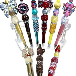 Live Claim Colorful Beaded Pens Featuring Unique Focal Beads with Sparkling Accents and Vibrant Designs for Creative Writing