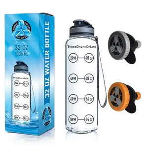 32oz Clear Sports Water Bottle - Includes Two Protein Funnels