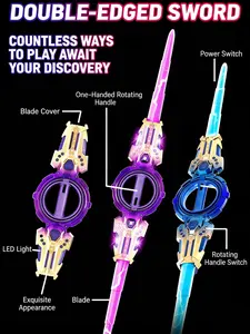 Double headed unsheathed! Colorful Double Edged Lightsaber Toy Role Playing Artifact, Super Burning Gift for Boys