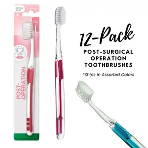 12-Pack Delicate Post-Surgical Cleaning Toothbrush – Ultra Soft Bristles for Gentle Oral Surgical Recovery - Extremely Soft and Gentle On Gums.