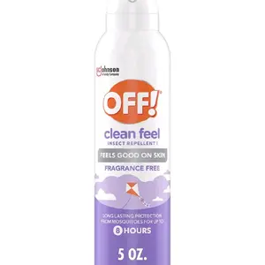 OFF! Clean Feel Insect Repellent Aerosol with 20% Picaridin, Bug Spray with Long Lasting Protection from Mosquitoes, Feels Good on Skin, 5 oz