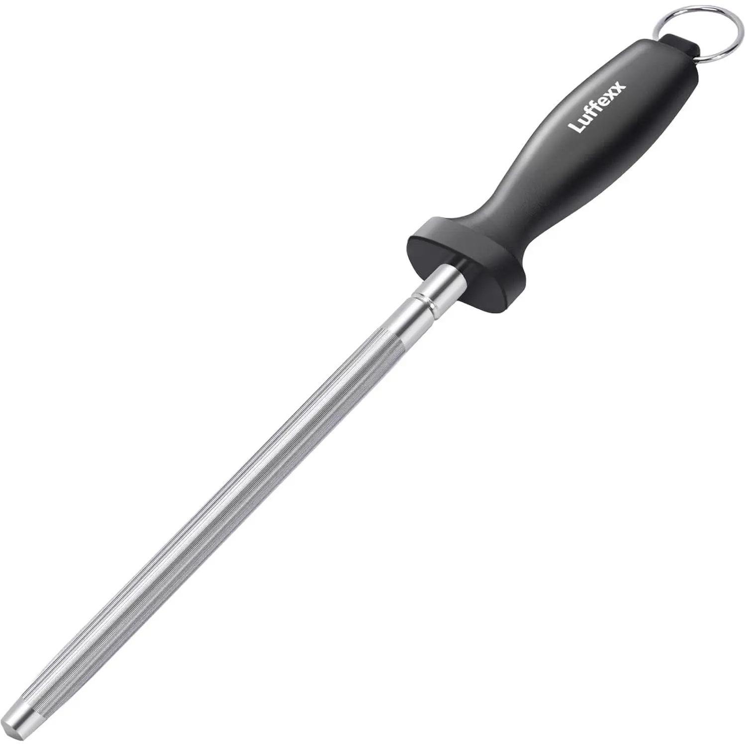 Professional 12-Inch Knife Sharpening Rod, High-Carbon honing rod to Sharpen the Knife Quickly, Perfect Knife Sharpener for Chefs and Home Cooks, Easy to Use & Sturdy
