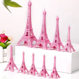 9 count Eiffel Tower Statue Decor Alloy Metal Paris Tower Party Decoration 5 Size Eiffel Decor  Table Stand Holder  for Cake Topper Collectible Figurine Replica ()