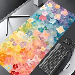 Vibrant Floral Print XL Gaming Mouse Pad, Desktop Accessory, Beautiful Desktop Décor with Rubber Anti-Slip Edge, Multi-Size Options, Perfect for Laptops & Desktops, Great Gift for Boys, Girls & Kids