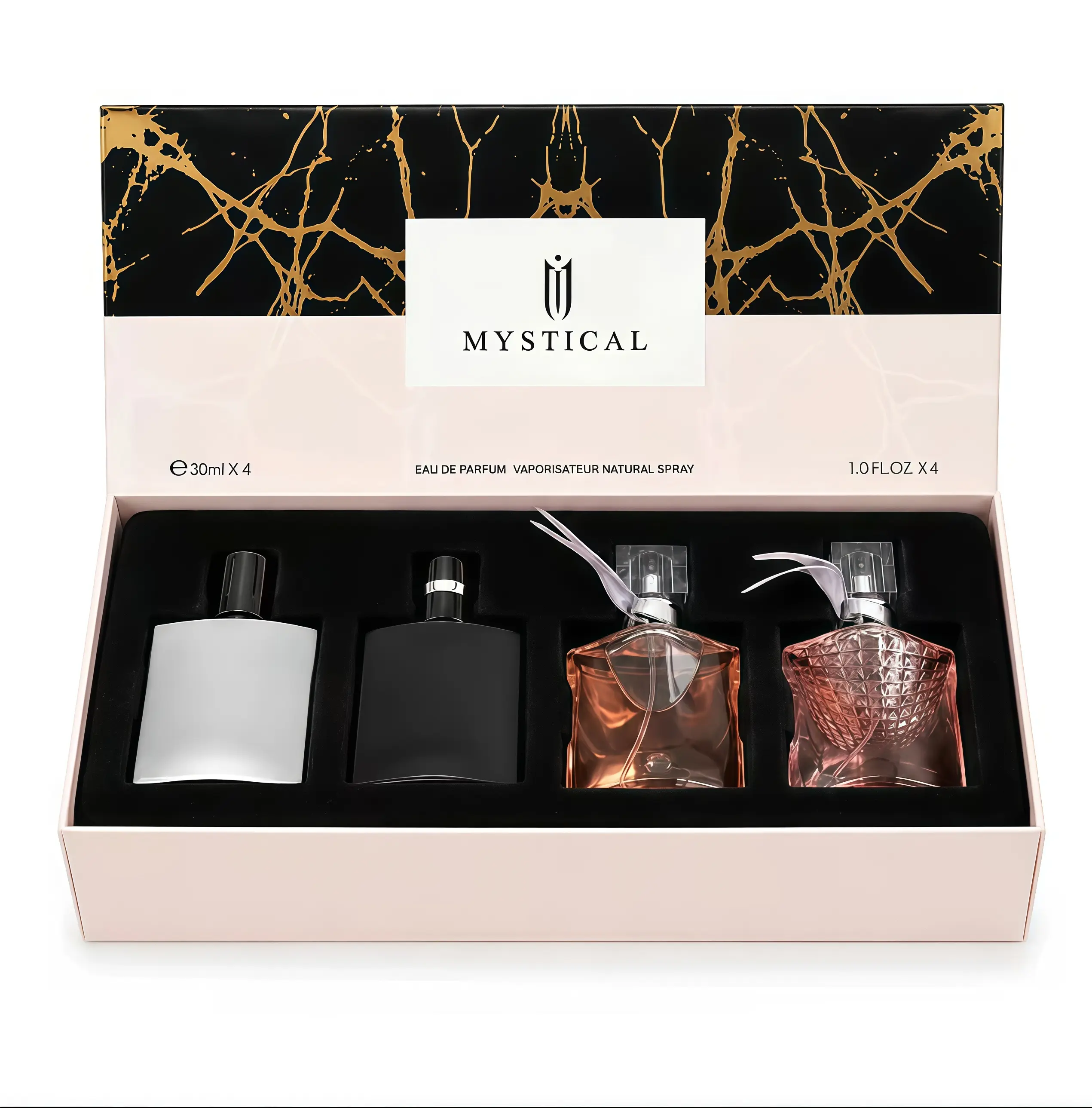 MYSTICALPerfume Gift Set 4x30ml 4Pcs Luxury Gift SetHis and Hers Cologne and Perfume Set,  Eau de Parfum Spray, Extreme ComplimentGetter Fragrance Discovery Collection for Couples,Lovers Pear, Rose&Vani,Designer Inspired Fragrancelong lasting perfume
