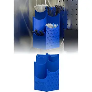Magnetic Zip Tie Holder Tool Organizer with Rubberized Magnets Multiple Sizes & Colors for Garage Shop or Toolbox Storage (Blue, Tall-Multipocket)