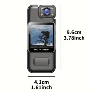 Portable 1080P Action Camera with Back Clip Mount, Built-In Rechargeable Battery, 7H Continuous Recording, 180° Rotatable Lens, Night Vision, Micro SD Support, for Riding, Outdoor Activities, Daily Life Recording