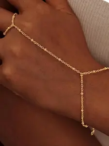 Adjustable Handmade Chain Finger Ring Bracelet, Durable Elegant Daily Accessory for Women, Casual Accessories