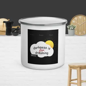 "Darkness Is For Dreaming" Enamel Mug
