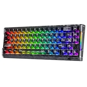 ATTACK SHARK R68 HE 8K Magnetic Gaming Keyboard, 8000Hz & 0.08ms, 0.005mm Rapid Trigger, Adjustable Actuation, 60% 68-Key RGB Wired Keyboard for PC/Mac, RGB Backlight Keyboard, RGB Backlit Keyboard