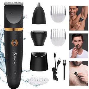 Men's 3-In-1 Multi-Function Body Hair Trimmer, USB-C Rechargeable Waterproof Grooming Kit for Beard, Sideburns, Nose Hair, Perfect Gift for Fathers and Boyfriends