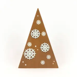 Chunky wood tree SNOWFLAKE CHRISTMAS Decor