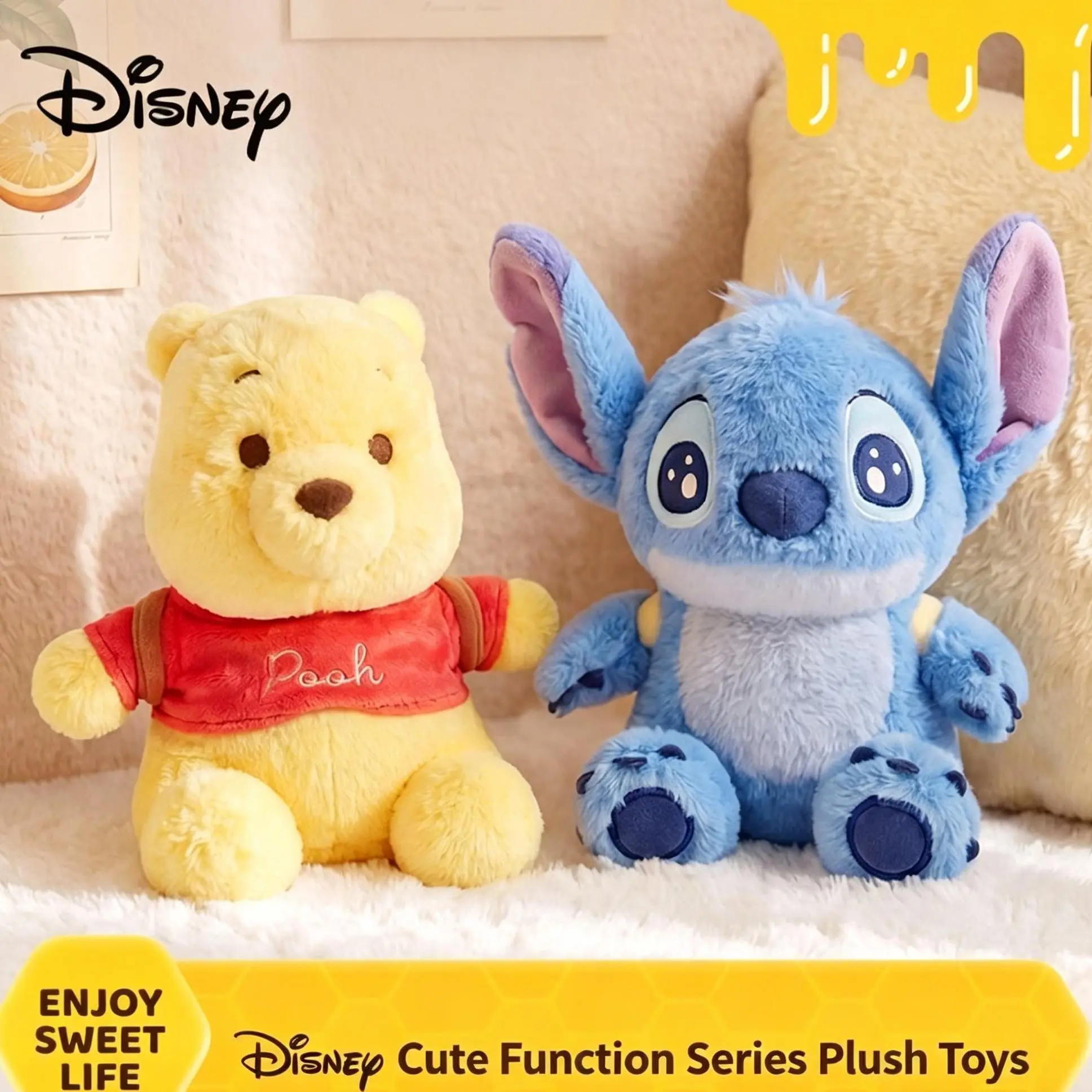 Official Disney Stitch Movable Plush Doll, Comfort Companion Toy, Ideal Valentine & Qixi Festival Birthday Gift