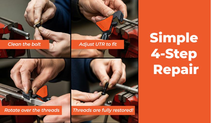 Universal Thread Restorer, Easily Replaces hundreds of Dies, External Thread Repair Tool, Automatically chases threads within range 5/32" - 1/2",4-13 mm, All In One Patented Universal Solution
