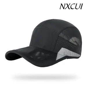 NXCUI Breathable Mesh Running Cap for Men Women, Quick Dry Reflective Sports Hat, Adjustable Lightweight Baseball Cap