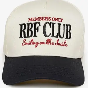RBF Club Members Only Smiling on the Inside Baseball Cap - White with Black Brim