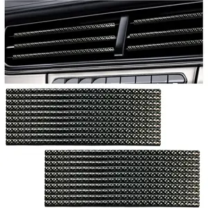 20PCS Car Air Conditioner Decoration Strips, Waterproof Auto Moulding Trim for Straight Air Vent Outlet, Universal Bendable Vent Strip Interior Accessories for Most Vehicles (Carbon Fiber)