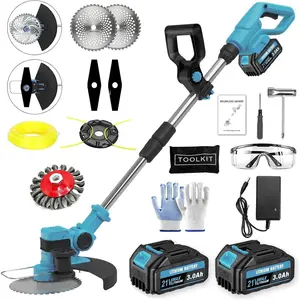 Electric Weed Wacker Cordless, with 2 X 21V 3.0Ah  , 4 in 1Cordless Weed Eater & Brush  with 4 Types   for Lawn Yard Garden