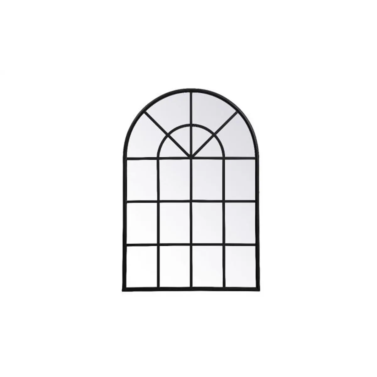 Elegant Decor MR612842BK Rectangle Metal Windowpane Mirror - Black, 28x41 in, Ring-Accented, Glass Surface, MDF Backing, Hanging Home Wall Decor