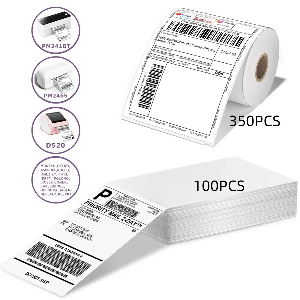4x6 Inch Direct Thermal Labels Compatible with 2844 Zp-450 Zp-500 Zp ...
