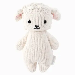 cuddle+kind Baby lamb 7" hand-knit doll - gives 5 meals, fair trade, heirloom quality, 100% cotton yarn