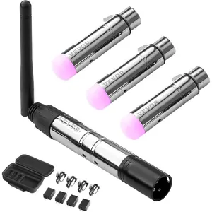 VEVOR Wireless DMX, 8 PCS Built - in Rechargeable Battery 7 Receivers 1 Transmitter DMX512 Wireless Dfi 2.4G ISM Band 656 ft Transmission Range for LED Stage Party DJ Bar Lighting with Storage BagVEVOR Super Brand Day