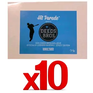10 Jersey break.  One box break of 2025 Hit Parade Authentic Autographed Deedsbros Baseball 10 Jersey break. Pick your team(s) memorabilia break