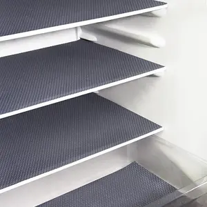 8-Piece Washable Kitchen Refrigerator Liner Mats, Non-Slip Pads for Glass Shelves & Cupboard Drawers, Stylish Organization Coasters for Tableware