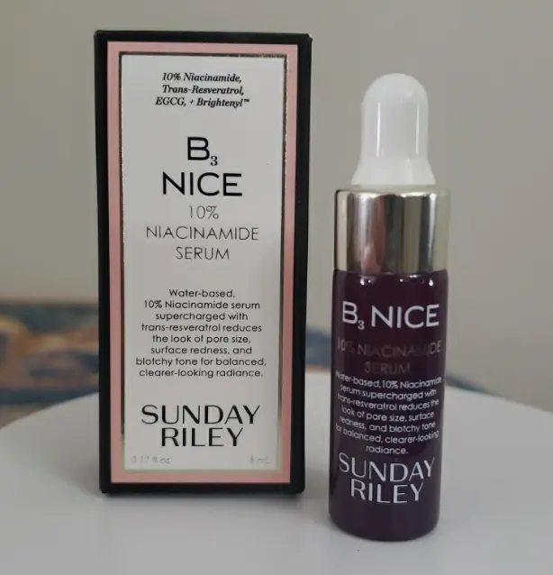 Sunday Riley B3 Nice 10% Niacinamide Serum Mini Size 0.17oz for Balanced Radiance and Clearer Skin Tone