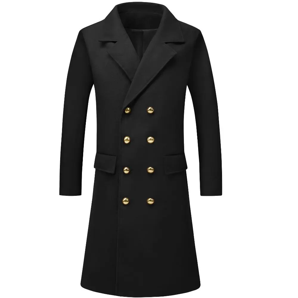 Lars Amadeus Men's Trench Coat, Double-Breasted Slim Fit Winter Topcoat for Formal Business Suit