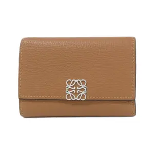 Pre-owned Loewe Calfskin Small Leather Goods Anagram Small Vertical Wallet Calf Wallet