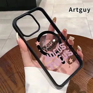 Magnetic Case for iPhone 17 Pro Max 16 Plus 15 14 13 12 11 Air E Hocus Pocus Magic Pattern Acrylic Back TPU Edges Shockproof Ultra Thin Mobile Phone Cover Gift for Girl