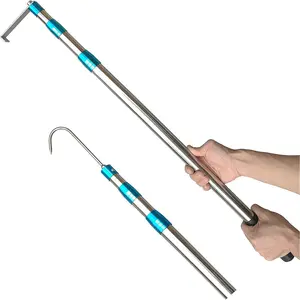 6.3 Ft Cargo Grabber Reach Retriever Tool - Upgraded Extendable Pickup Truck Bed Accessories, Multi-Use Truck Bed Reach Tool - 2 Hooks