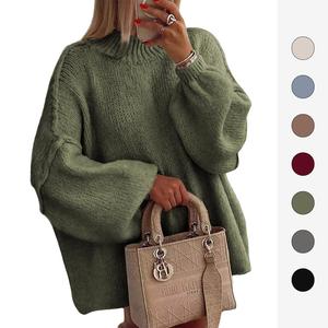 Women's Oversized Crewneck Fall Sweaters 2025 Long Sleeve Fuzzy Knit Chunky Pullover for Cozy Comfortable Layering Casual Chic Knitwear Basic Beige Minimalist Fashion Tops  Tunic Ribbed