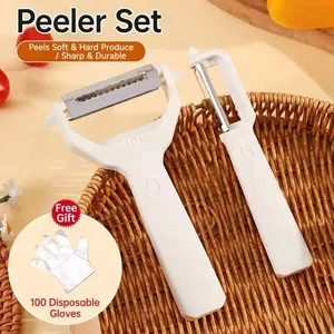 2 in 1 Vegetable Peeler, Multifunctional Peeler & Grater, Kitchen Fruit Peeling Shredding Tool, Essential Cooking Utensil