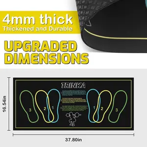 Non-Slip Squat Mat with Foot Position, 37.8'' X 16.54'' Large Squat Support Pad, 4Mm Thickness Foot Placement Assist Exercise Mat for Squats, Home Gym, Leg and Abdominal Workouts TRINKA