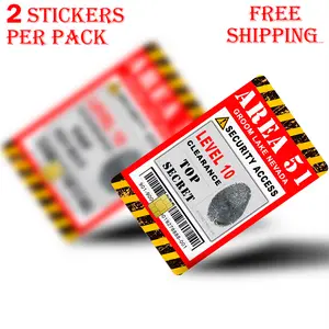 Area 51 Credit Card Skins Sticker for Transportation Key, 2PCS Debit, Credit Card Covering Personalizing Bank Card Slim, Waterproof Funny Decal use for Small Chip