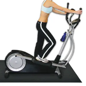 Rubber-Cal "Elliptical Mat" Heavy-Duty Rubber Mat - 3/16in Thick - Black