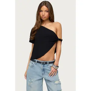 Asymmetric Twisted Off Shoulder Top